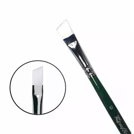 Кисть синтетика №12 скошенная жемчужная Roubloff "1P6G" длинная ручка