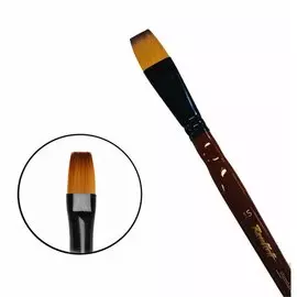 Кисть синтетика №15 плоская Roubloff "17RB" короткая ручка