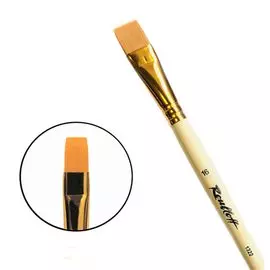 Кисть синтетика №16 плоская Roubloff "1322" длинная ручка п/лак