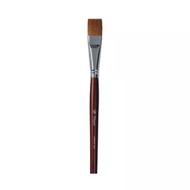 Кисть синтетика №18 плоская Альбатрос "Студио" длинная ручка