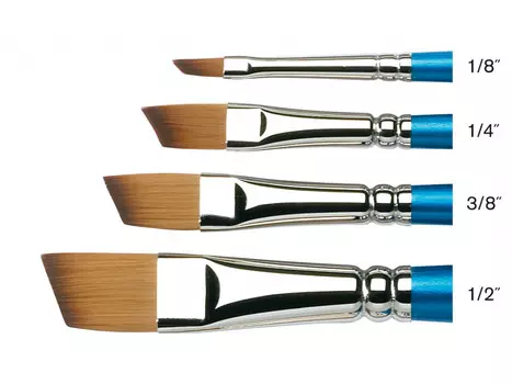 Кисть синтетика № 1/8 скошенная Winsor&amp;Newton "COTMAN 667" короткая ручка