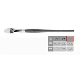 Кисть синтетика №1 плоская Escoda "Perla 1432" White Toray короткая ручка серая