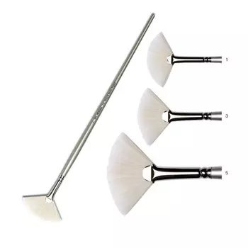 ?Кисть синтетика №1 веерная Winsor&Newton "Artisan" длинная ручка