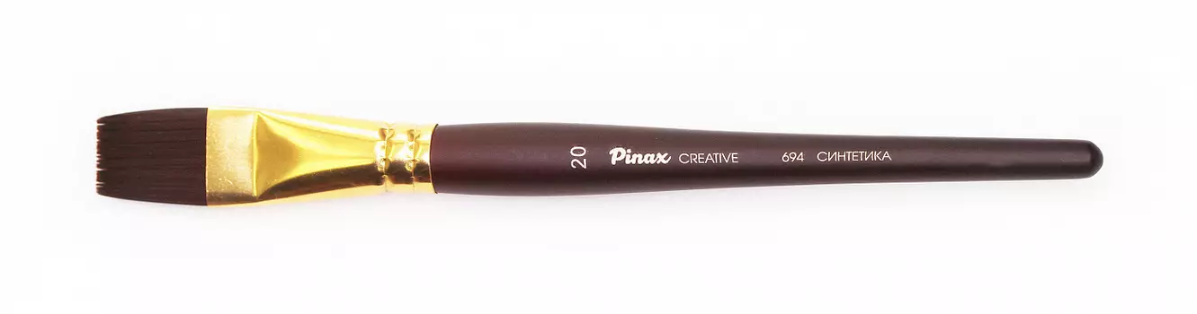 Кисть синтетика №20 плоская Pinax "Creative 694" жесткая, короткая ручка