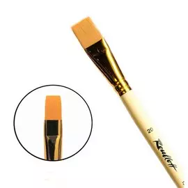 Кисть синтетика №20 плоская Roubloff "1322" длинная ручка п/лак