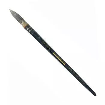 Кисть синтетика №2 круглая Leonard Aquarellys "872RO" короткая черная ручка с насечками