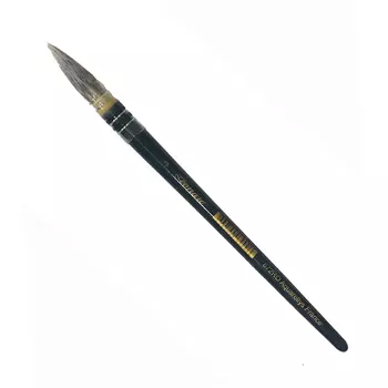 Кисть синтетика №3 круглая Leonard Aquarellys "872RO" короткая черная ручка с насечками