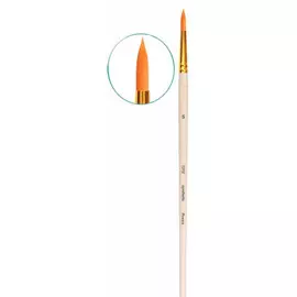 Кисть синтетика №4 круглая Живописные кисти "1312" длинная ручка п/лак