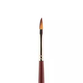 Кисть синтетика №4 плоскоовальная скошенная Альбатрос "Студио" длинная ручка