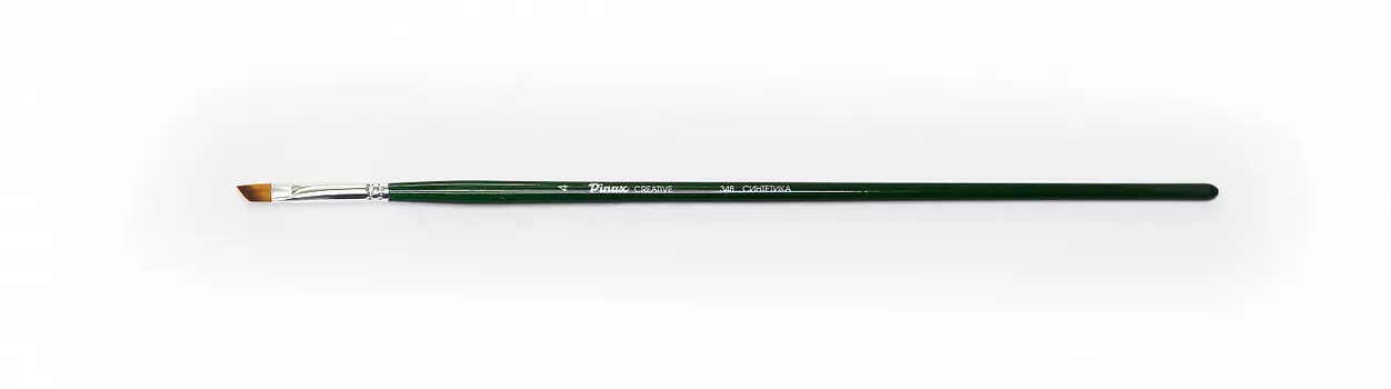Кисть синтетика №4 скошенная Pinax "Creative 348" длинная ручка