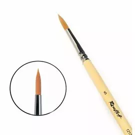 Кисть синтетика №5 круглая Roubloff "1212" длинная ручка п/лак