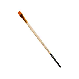 Кисть синтетика №6 плоская Живописные кисти "1329" длинная ручка с черным кончиком