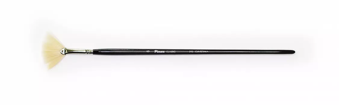 Кисть синтетика №6 веерная Pinax "Classic 213" длинная ручка