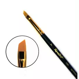 Кисть синтетика №7 скошенная Roubloff "1365" короткая ручка, матовая