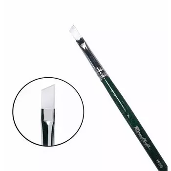 Кисть синтетика №7 скошенная жемчужная Roubloff "1P6G" длинная ручка