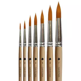 Кисть синтетика №8 круглая ЦТИ длинная ручка