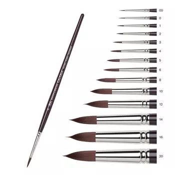 Кисть синтетика №8 круглая Winsor&amp;Newton "Galeria" короткая ручка