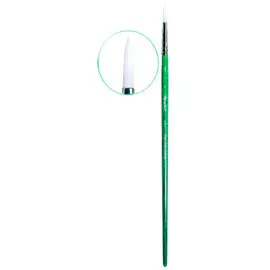 Кисть синтетика №8 круглая жемчужная Roubloff "1Р1G" длинная ручка