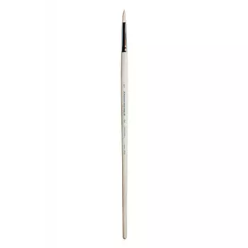 Кисть синтетика белая №5 круглая под щетину Живописные кисти "1B12W" длинная ручка