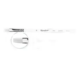 Кисть синтетика белая №6 плоская Roubloff "1B22" длинная ручка