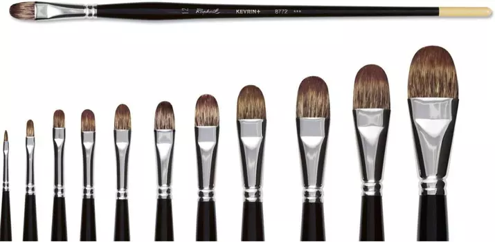 Кисть синтетика имитация мангуста №10 овальная Sennelier "Kevrin+" длинная ручка