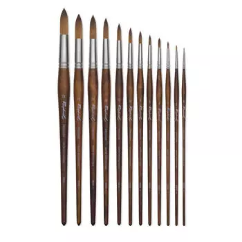 Кисть синтетика имитация соболь №0 круглая Sennelier "Precision" длинная ручка