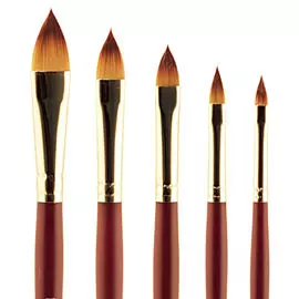 Кисть синтетика "кошачий язык" Альбатрос "Студио" длинная ручка