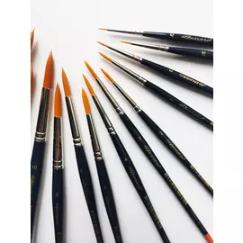 Кисть синтетика круглая Leonard Acrylstyl "1158" короткая ручка жемчужно-синяя