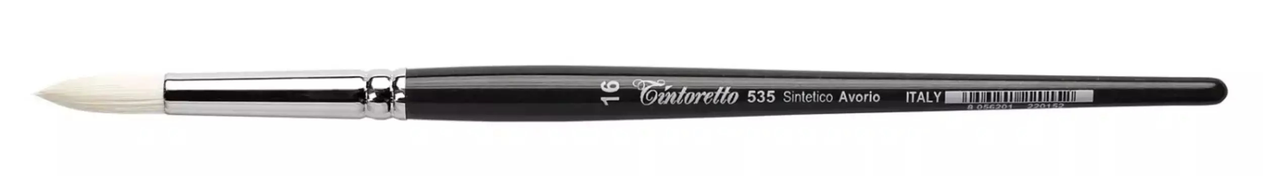 Кисть синтетика круглая Tintoretto "Avorio" на короткой ручке