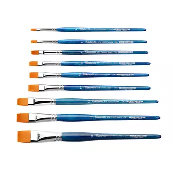 Кисть синтетика плоская Tintoretto "Amber" на короткой ручке