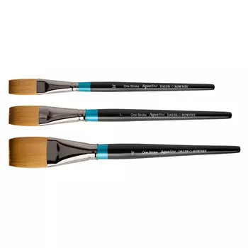 Кисть синтетика плоская удлиненная Daler-Rowney "AQUAFINE" короткая ручка