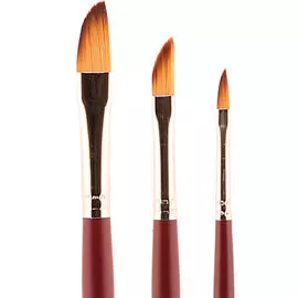 Кисть синтетика плоскоовальная скошенная Альбатрос "Студио" длинная ручка