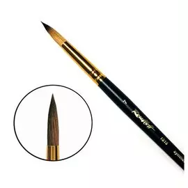 Кисть синтетика под колонок №7 круглая Roubloff "1S15" короткая ручка