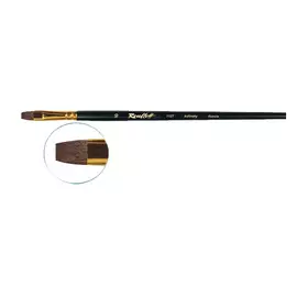 Кисть синтетика под колонок №7 плоская Roubloff "1S25" короткая ручка