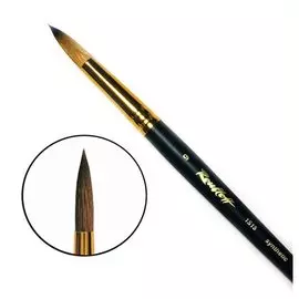 Кисть синтетика под колонок №9 круглая Roubloff "1S15" короткая ручка