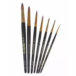 Кисть синтетика под колонок круглая Живописные кисти "1S15"