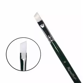 Кисть синтетика скошенная жемчужная Roubloff "1P6G" длинная ручка