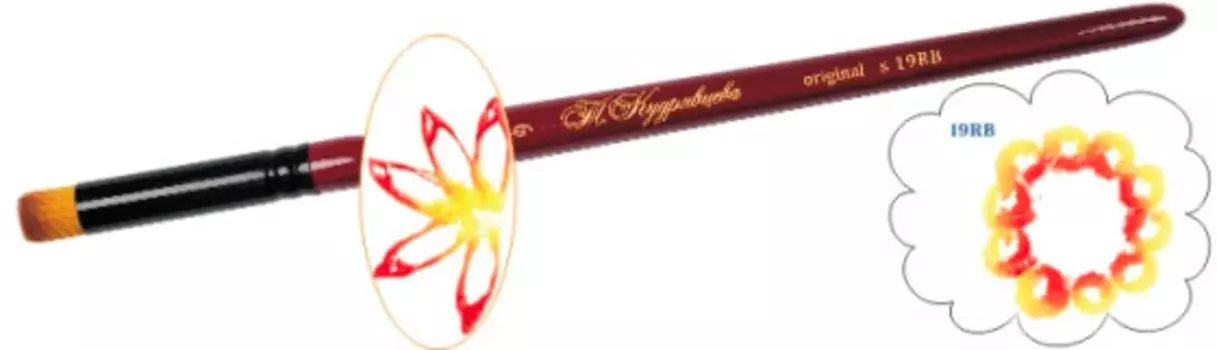 Кисть синтетика "трафаретная полая" Roubloff "19RB"