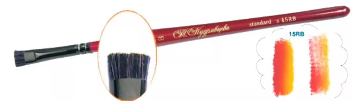 Кисть синтетика "трафаретная" Roubloff "15RB"