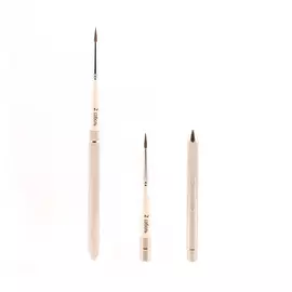 Кисть соболь №2 круглая Альбатрос "Иконописная школа", ручка съёмная металлическая