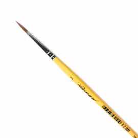 Кисть соболь+синтетика №2 круглая Leonard "78RO" короткая желтая ручка