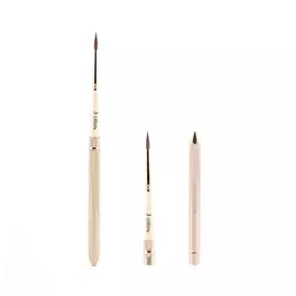 Кисть соболь №3 круглая Альбатрос "Иконописная школа", ручка съёмная металлическая