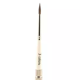 Кисть соболь №3 круглая "Альбатрос" в футляре