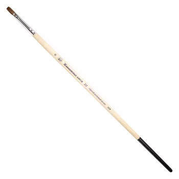 Кисть ушной волос №6 плоская Живописные кисти "1У29" длинная ручка