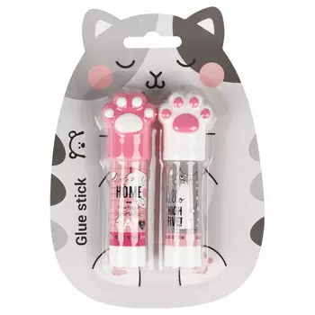 Клей-карандаш MeShu с топпером "Paw", 8 г, 2 шт в блистере