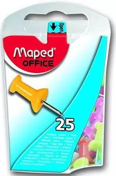 Кнопки MAPED 12 мм 25 шт круглые цветные диспенсер