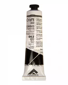 Контур по стеклу Ferrario "Piombo Imitazione" 20 мл Черный