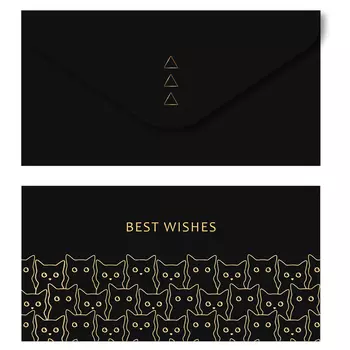 Конверт для денег MESHU "Best wishes", 85*164 мм, мат. ламинация, фольга