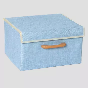 Короб для хранения с крышкой KK/home 33х25х19,5 см, цвет голубой