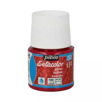 Краска для светлых тканей, с микро-глиттером Pebeo "Setacolor" 45 мл, рубин